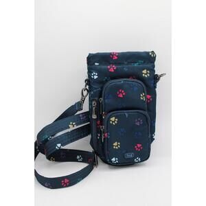 NWOT Lug Huggie W Paw Print Water Bottle Holder Crossbody Bag